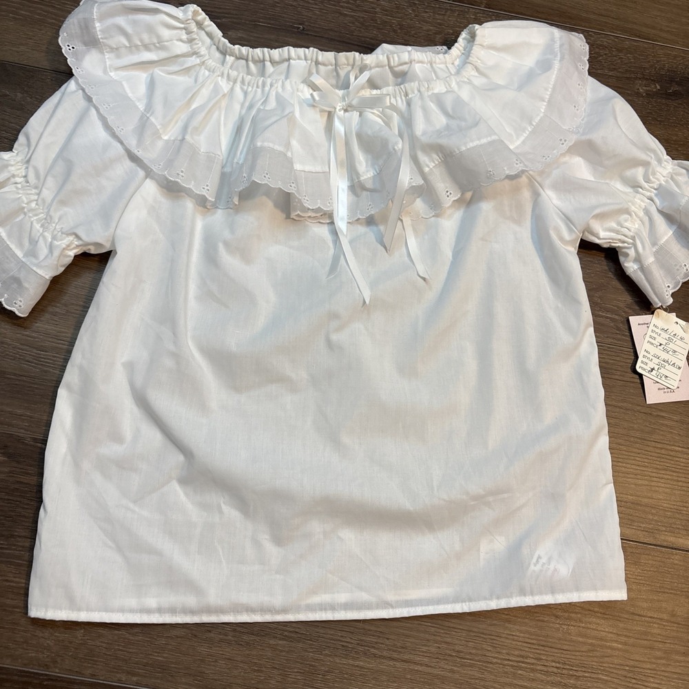 New Nwt Fun & Fancy USA Square Dancing Top Eyelet Large 501 Prairie Western